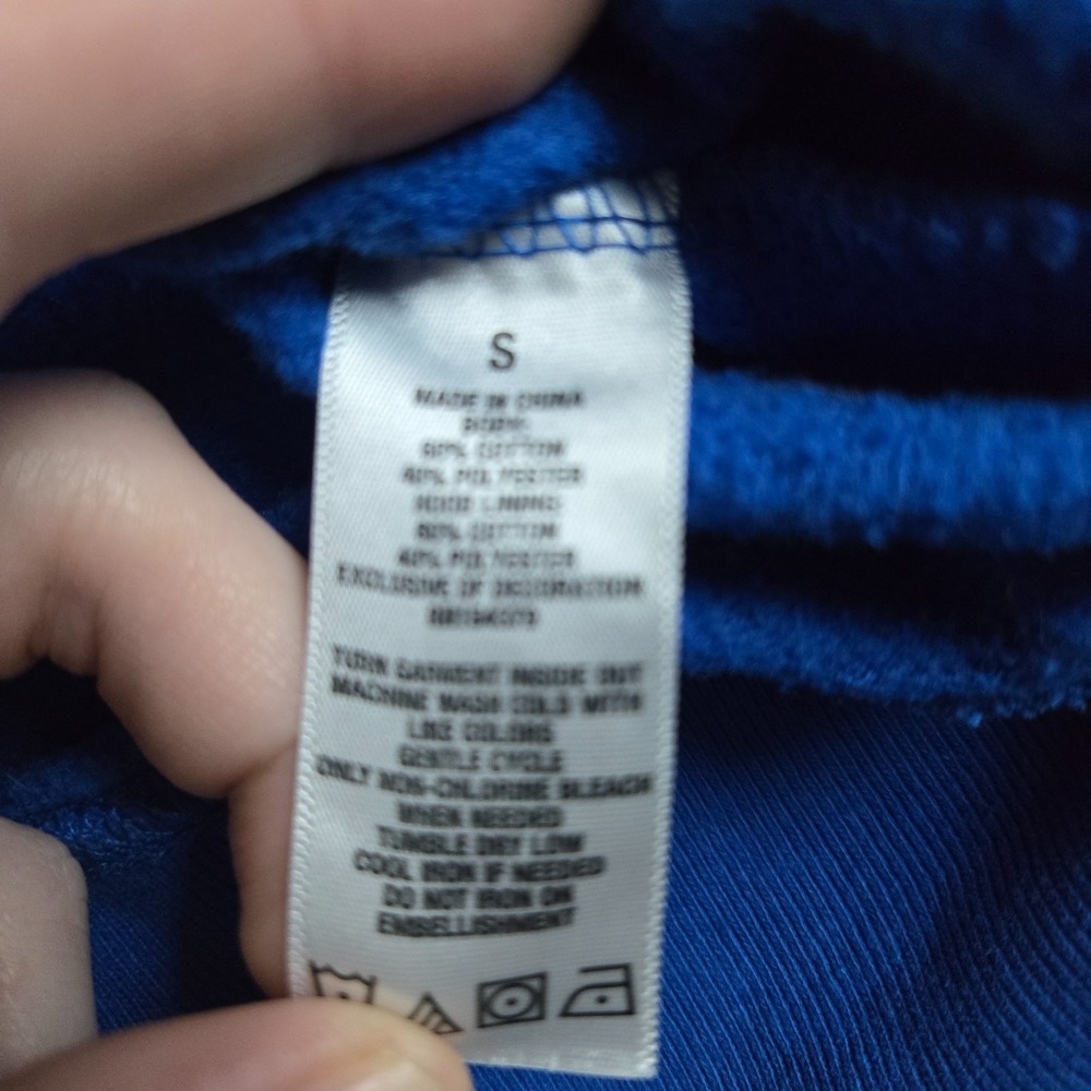 Aeropostale Sweater Mens Small Blue Pullover Hoodie Spellout Y2K New York‎ - Picture 5 of 8